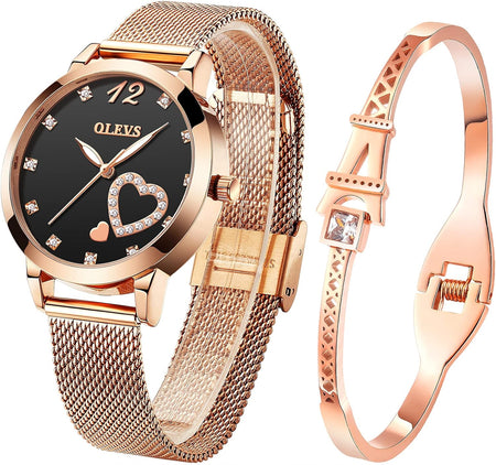 Ladies Watches Rose Gold Japanese Quartz Female Watches for Women Waterproof Stainless Steel Casual Dress Lady Wrist Watches