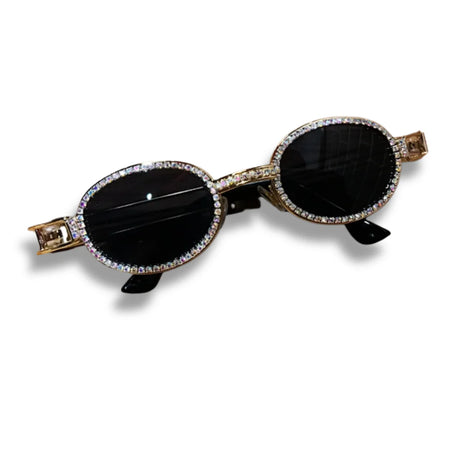 Luxury Rhinestone Oval Sunglasses