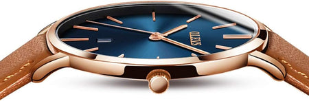 Women Wrist Watches Ultra Thin 6.5Mm Minimalist Dress Fashion Leather Strap Quartz Waterproof Date Day Slim Watches for Ladies