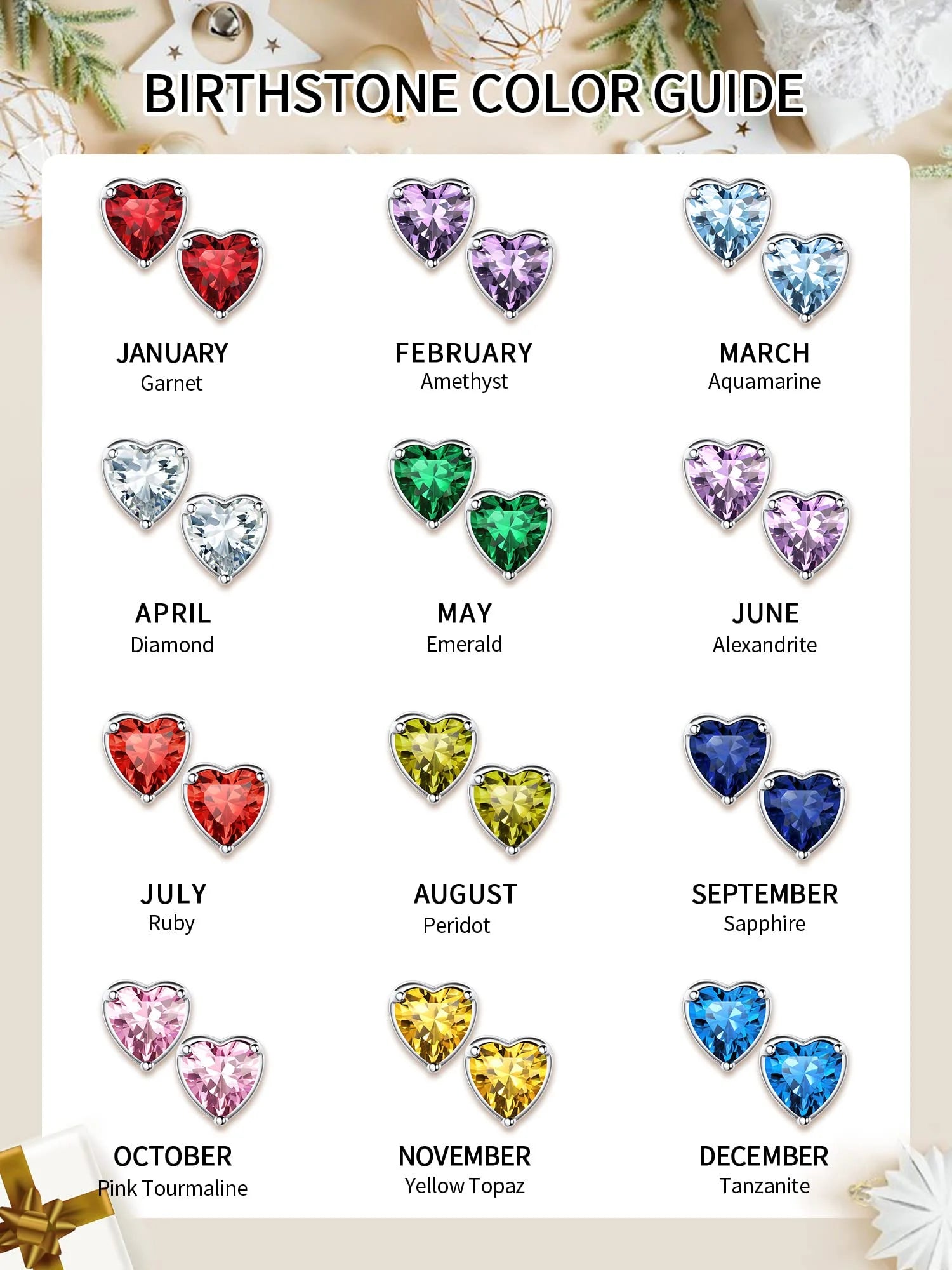 925 Sterling Silver Heart Birthstone Earrings, Synthetic Garnet Studs Cute Gift for Birthday Valentine'S Day, Party & Daily Wear Accessory for Women