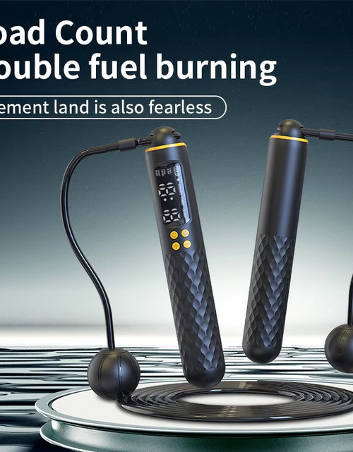 Load image into Gallery viewer, Elevate Your Workout with the New Rechargeable USB Electronic Jump Rope - Adjustable, Digital, and Wireless Calorie Counter!
