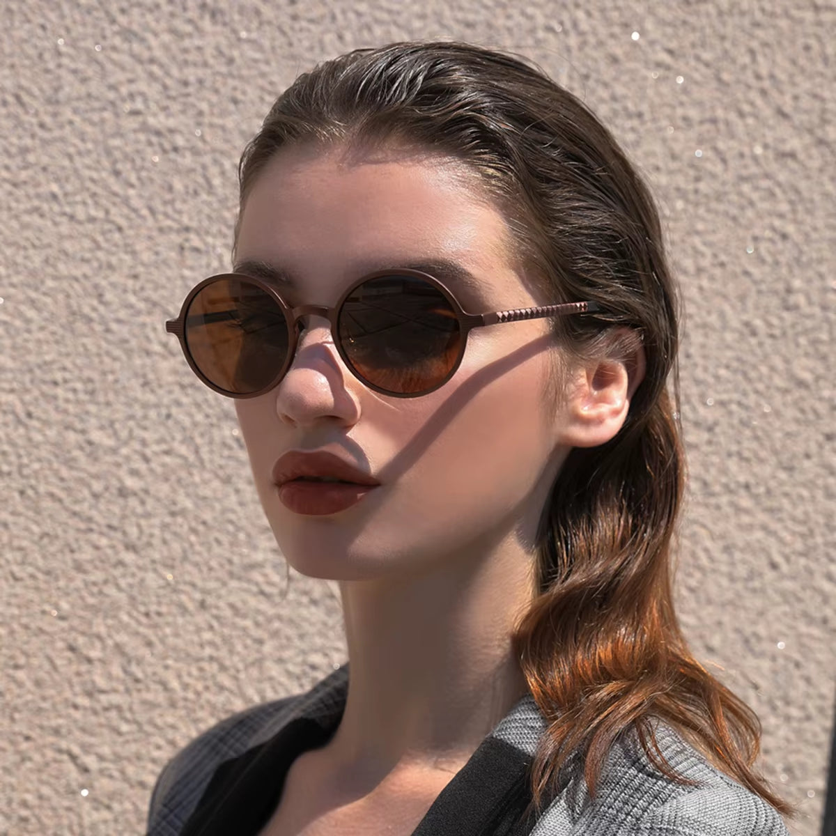 CATMONROE 1 PCS Brand Luxury Women Sunglasses Pink Glasses Case round Polarized Sunglasses Fashion Apparel Accessories Gift