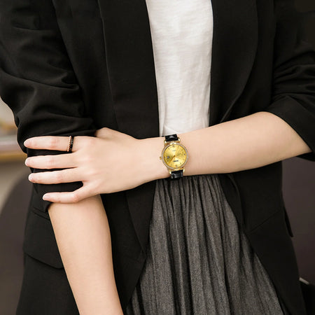 Women'S Watches Ladies Classic Simple Leather Analog Quartz Female Wrist Watch Casual Dress Watches