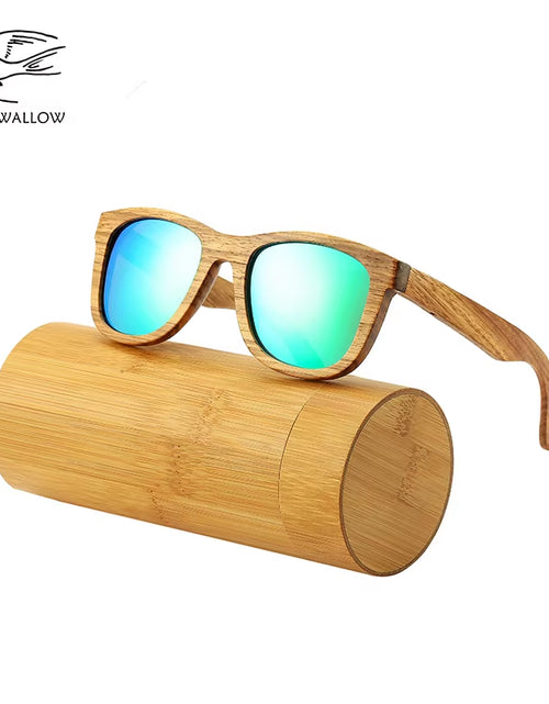 Load image into Gallery viewer, AN SWALLOW Retro Polarized Zebra Wood Sunglasses UV400 Luxury Brand Design Sunglasses Men Handmade Wooden Sun Glasses Women
