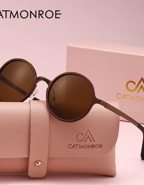 Load image into Gallery viewer, CATMONROE 1 PCS Brand Luxury Women Sunglasses Pink Glasses Case round Polarized Sunglasses Fashion Apparel Accessories Gift
