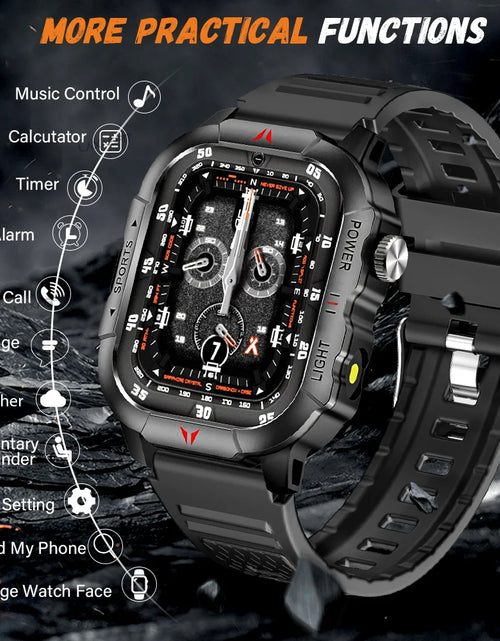 Load image into Gallery viewer, 2025 New Men Smart Watch LED Flashlight BT Call 100+ Sports Modes Health Monitoring IP68 Waterproof Outdoor Smart Watch
