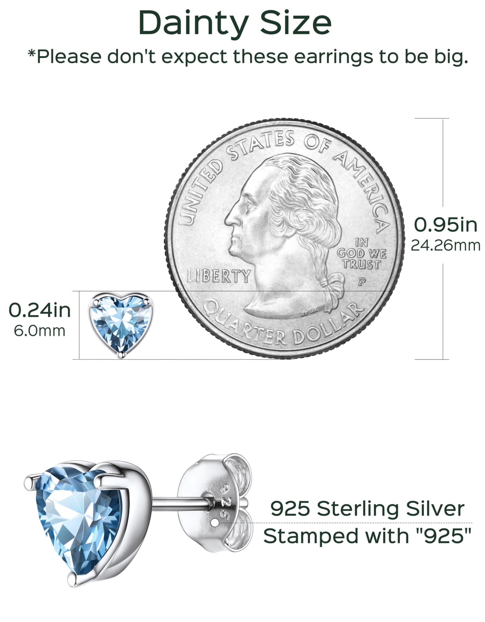 925 Sterling Silver Heart Birthstone Earrings, Synthetic Garnet Studs Cute Gift for Birthday Valentine'S Day, Party & Daily Wear Accessory for Women