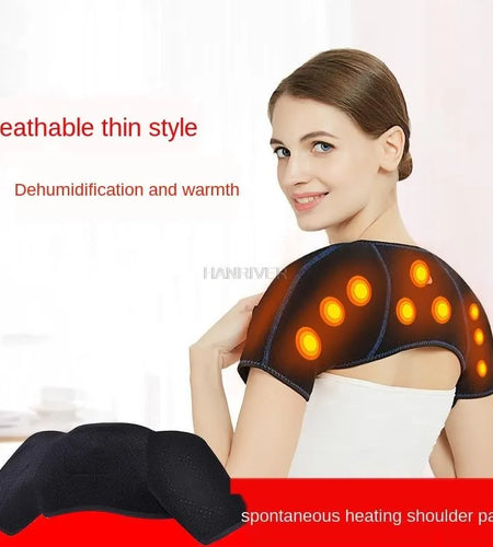 Experience Ultimate Relaxation with the Spontaneous Heating Far Infrared Shoulder Massage Pad - Your Go-To for Neck Relief and Magnetic Therapy