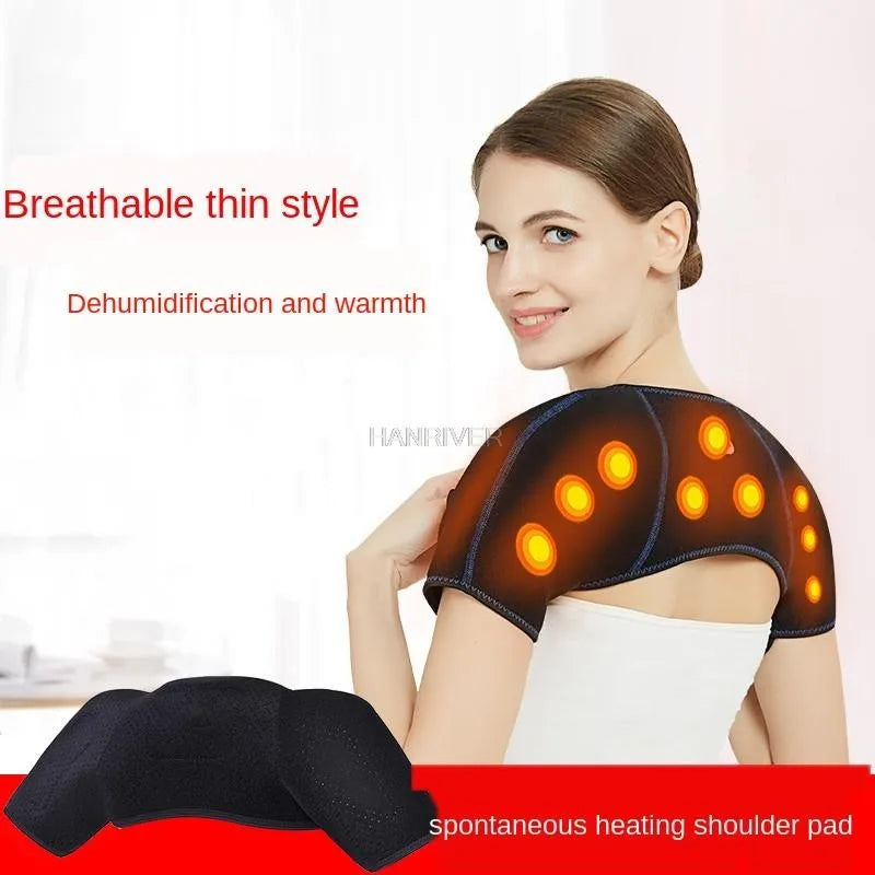 Experience Ultimate Relaxation with the Spontaneous Heating Far Infrared Shoulder Massage Pad - Your Go-To for Neck Relief and Magnetic Therapy