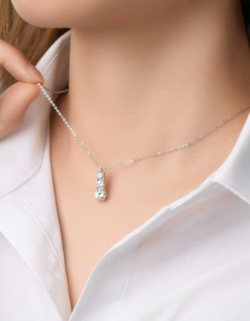 Load image into Gallery viewer, 3.6CTW D VVS1 Moissanite Diamond Hoop Earrings Necklace Set for Woman Jewely Sets Real 925 Sliver 18K White Gold Plated Jewelry
