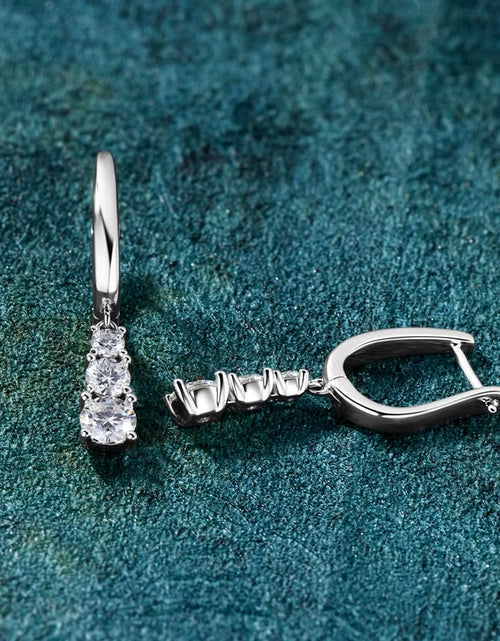 Load image into Gallery viewer, 3.6CTW D VVS1 Moissanite Diamond Hoop Earrings Necklace Set for Woman Jewely Sets Real 925 Sliver 18K White Gold Plated Jewelry
