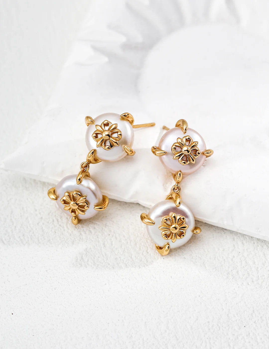 Baroque Gothic Iris Pearl Drop Earrings