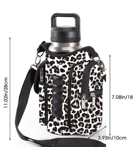 Fitness Magnetic Gym Water Bottle Bag Bottle Pouch Sling Bag Portable Magnetic Gym Bottle Organizer Pouch with Phone Pocket