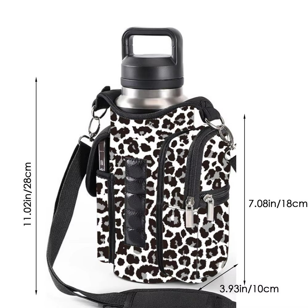 Fitness Magnetic Gym Water Bottle Bag Bottle Pouch Sling Bag Portable Magnetic Gym Bottle Organizer Pouch with Phone Pocket