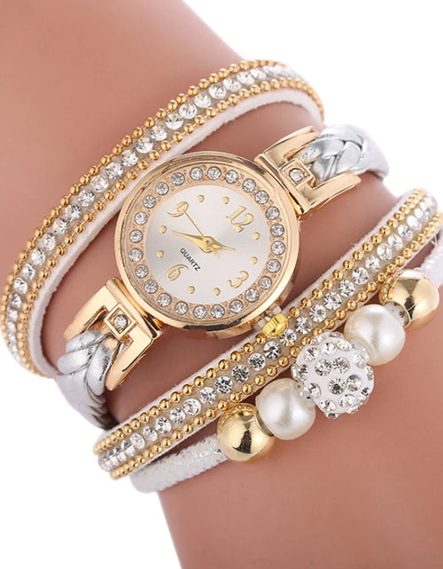 Load image into Gallery viewer, Elevate Your Style with the Sparkling Gem Women&#39;s Metal Timepiece - A Chic Digital Dial Quartz Watch for Every Occasion
