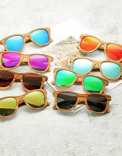 Load image into Gallery viewer, AN SWALLOW Retro Polarized Zebra Wood Sunglasses UV400 Luxury Brand Design Sunglasses Men Handmade Wooden Sun Glasses Women
