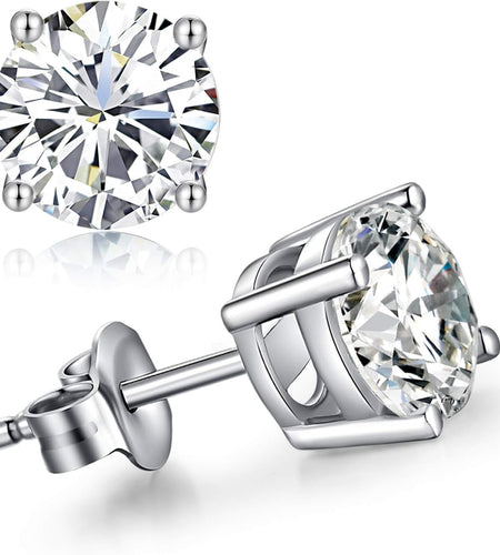 Men Stud Earrings 925 Sterling Silver Stud Earrings for Women/Men 3MM-8MM Available