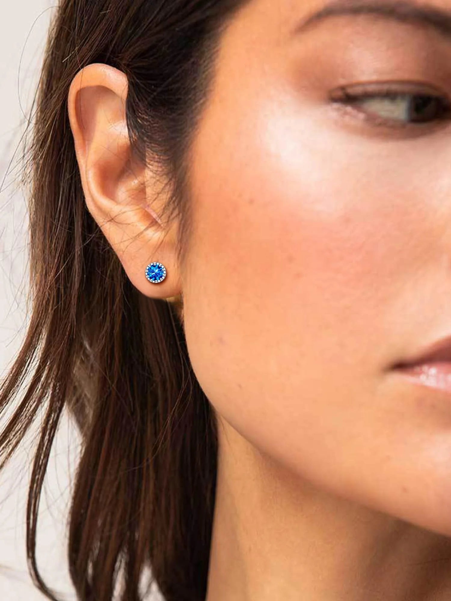 925 Sterling Silver Stud Earrings for Women 5Mm round Brilliant Crown Birthstone Birthday Party Prom Jewelry Gift