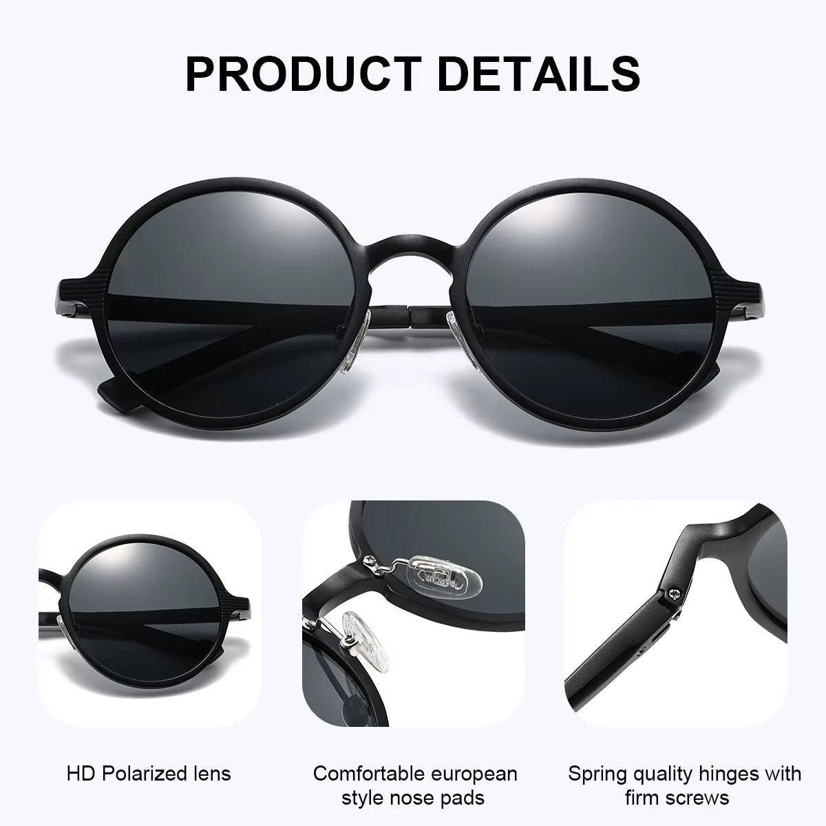 CATMONROE 1 PCS Brand Luxury Women Sunglasses Pink Glasses Case round Polarized Sunglasses Fashion Apparel Accessories Gift