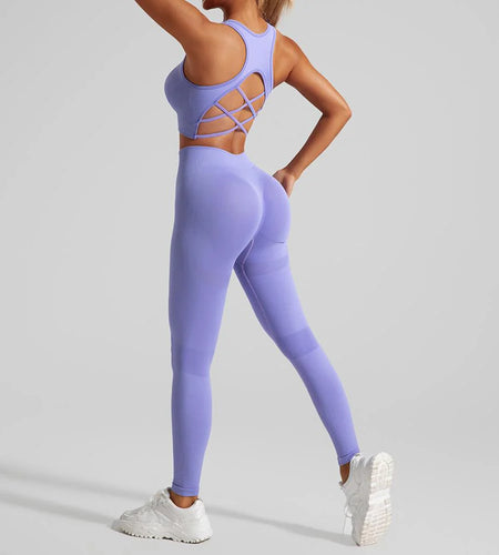 Quick-Drying Sports Bra High Waist Hip Lift Leggings Yoga Suit Set