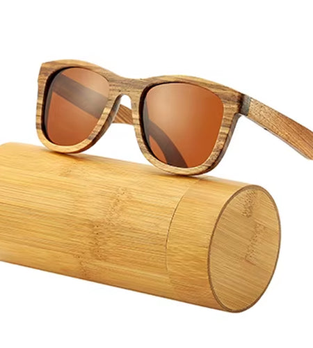 AN SWALLOW Retro Polarized Zebra Wood Sunglasses UV400 Luxury Brand Design Sunglasses Men Handmade Wooden Sun Glasses Women