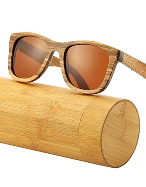 Load image into Gallery viewer, AN SWALLOW Retro Polarized Zebra Wood Sunglasses UV400 Luxury Brand Design Sunglasses Men Handmade Wooden Sun Glasses Women
