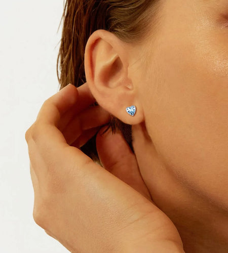 925 Sterling Silver Heart Birthstone Earrings, Synthetic Garnet Studs Cute Gift for Birthday Valentine'S Day, Party & Daily Wear Accessory for Women