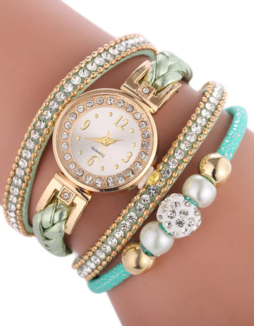 Load image into Gallery viewer, Elevate Your Style with the Sparkling Gem Women&#39;s Metal Timepiece - A Chic Digital Dial Quartz Watch for Every Occasion
