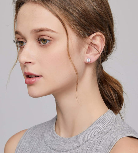 Men Stud Earrings 925 Sterling Silver Stud Earrings for Women/Men 3MM-8MM Available