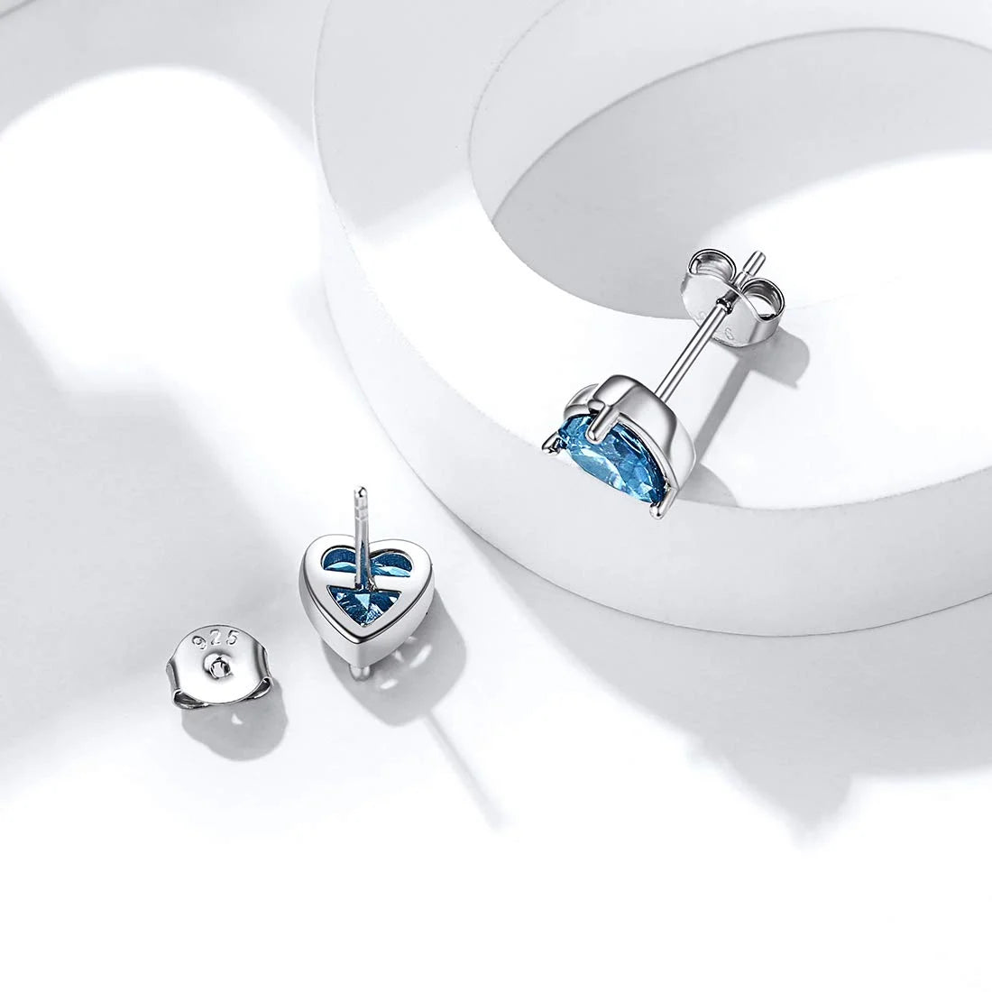 925 Sterling Silver Heart Birthstone Earrings, Synthetic Garnet Studs Cute Gift for Birthday Valentine'S Day, Party & Daily Wear Accessory for Women