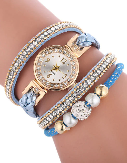 Load image into Gallery viewer, Elevate Your Style with the Sparkling Gem Women&#39;s Metal Timepiece - A Chic Digital Dial Quartz Watch for Every Occasion

