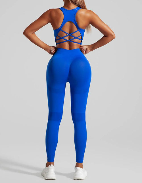 Load image into Gallery viewer, Quick-Drying Sports Bra High Waist Hip Lift Leggings Yoga Suit Set
