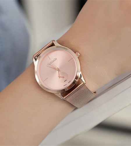 Fashion Alloy Belt Mesh Watch Unisex Women'S Watches Minimalist Style Quartz Watch Relogio Feminino Saat Watches for Women