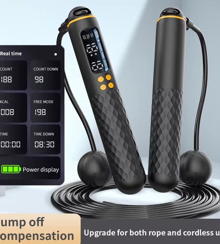 Elevate Your Workout with the New Rechargeable USB Electronic Jump Rope - Adjustable, Digital, and Wireless Calorie Counter!