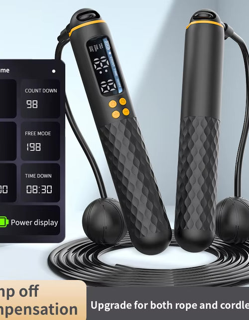 Load image into Gallery viewer, Elevate Your Workout with the New Rechargeable USB Electronic Jump Rope - Adjustable, Digital, and Wireless Calorie Counter!
