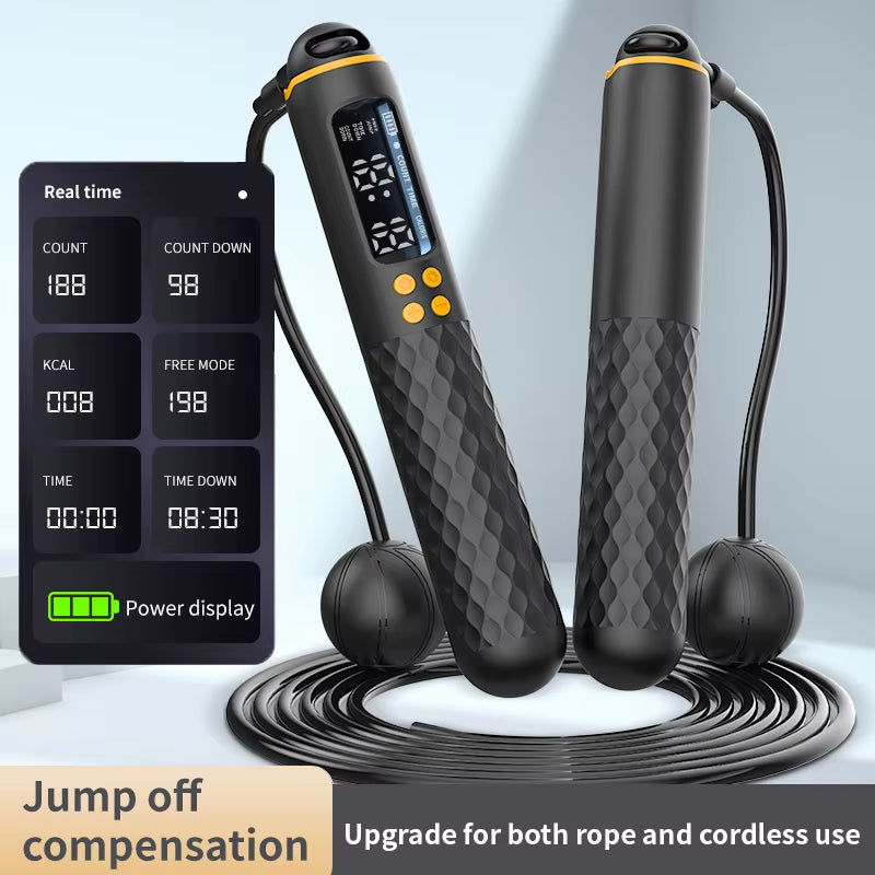 Elevate Your Workout with the New Rechargeable USB Electronic Jump Rope - Adjustable, Digital, and Wireless Calorie Counter!