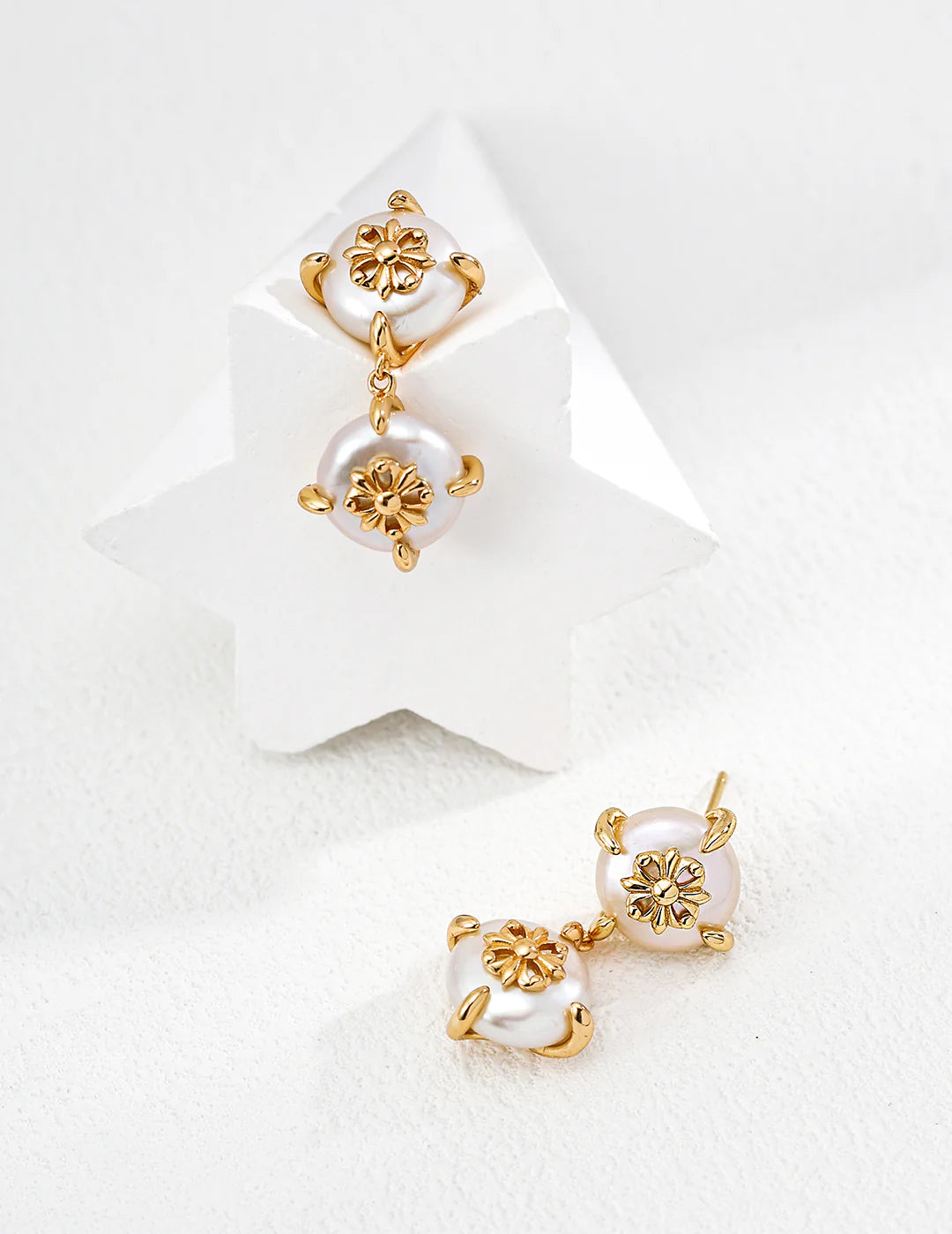 Baroque Gothic Iris Pearl Drop Earrings