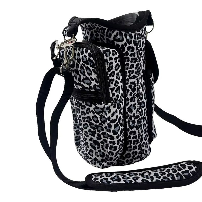 Fitness Magnetic Gym Water Bottle Bag Bottle Pouch Sling Bag Portable Magnetic Gym Bottle Organizer Pouch with Phone Pocket