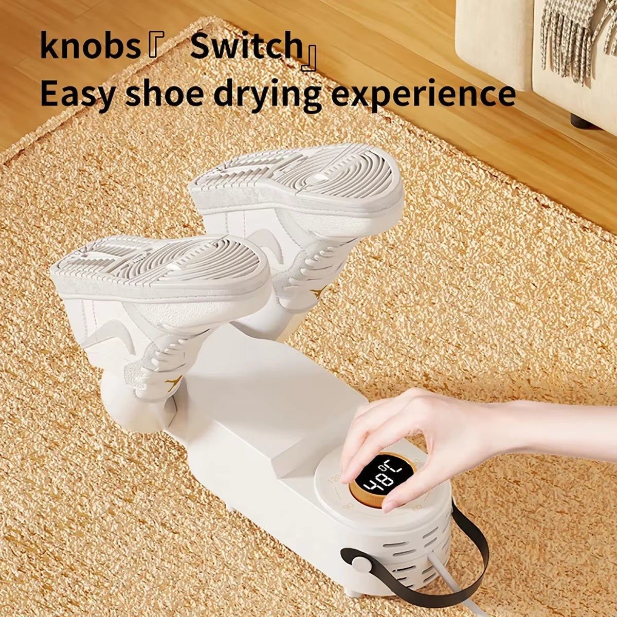 Revolutionary Shoe Dryer with Intelligent Timer - Adjustable, Quick Drying, Deodorizing & Sterilizing Household Shoe Warmer