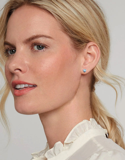 Load image into Gallery viewer, 925 Sterling Silver Heart Birthstone Earrings, Synthetic Garnet Studs Cute Gift for Birthday Valentine'S Day, Party &amp; Daily Wear Accessory for Women
