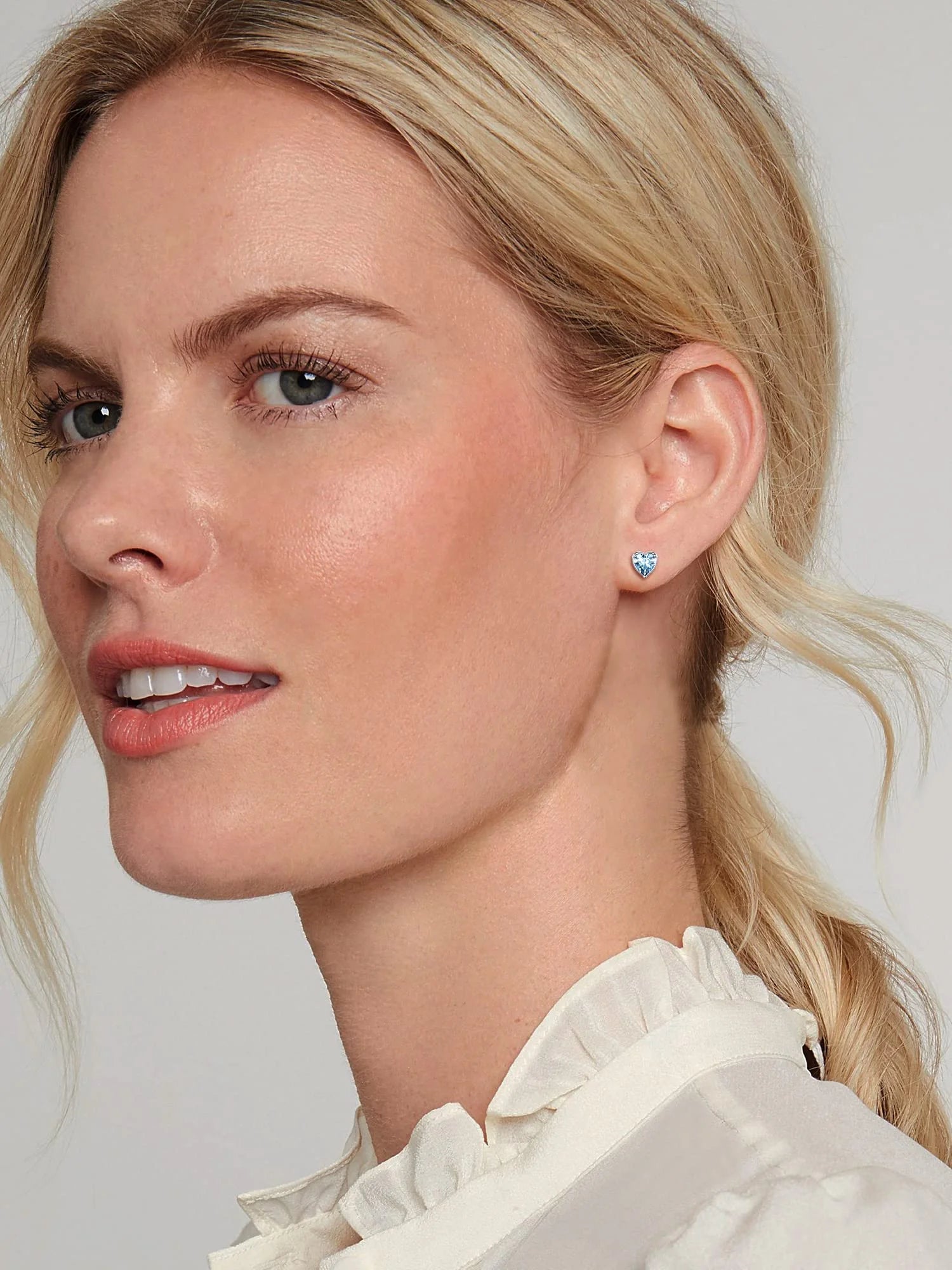 925 Sterling Silver Heart Birthstone Earrings, Synthetic Garnet Studs Cute Gift for Birthday Valentine'S Day, Party & Daily Wear Accessory for Women