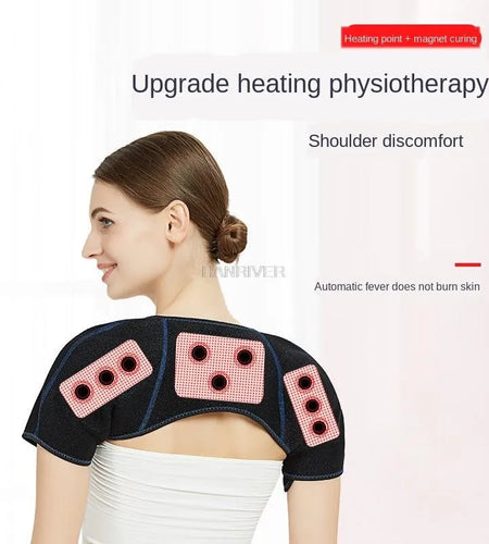 Experience Ultimate Relaxation with the Spontaneous Heating Far Infrared Shoulder Massage Pad - Your Go-To for Neck Relief and Magnetic Therapy