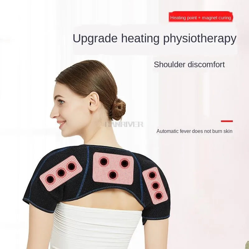 Experience Ultimate Relaxation with the Spontaneous Heating Far Infrared Shoulder Massage Pad - Your Go-To for Neck Relief and Magnetic Therapy